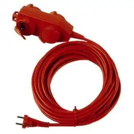 Produžni kabl IP44 sa 4 utičnice 5m crvena Commel