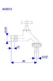 Baštenska slavina - ventil sa holenderom 1/2'' Rosan A03012