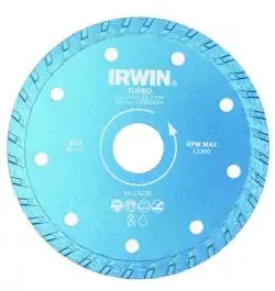 Dijamantska ploča za sečenje cigli, keramike TURBO 150mm/22.22 IRWIN